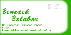 benedek balaban business card